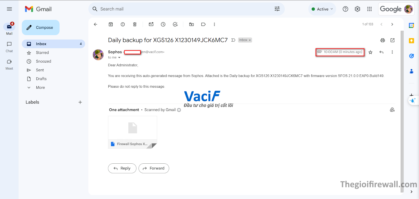You are currently viewing HƯỚNG DẪN CẤU HÌNH NHẬN EMAIL BACKUP HẰNG NGÀY